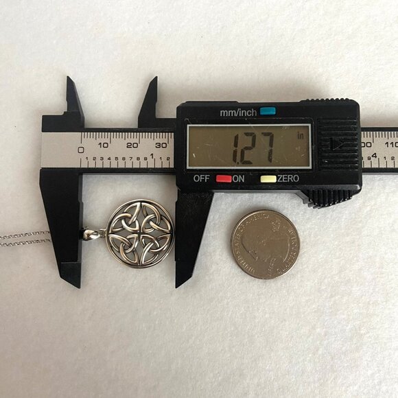 Sterling Silver 925 PAJ Round Celtic Trinity Knot Pendant Necklace 18" Chain - Picture 15 of 16